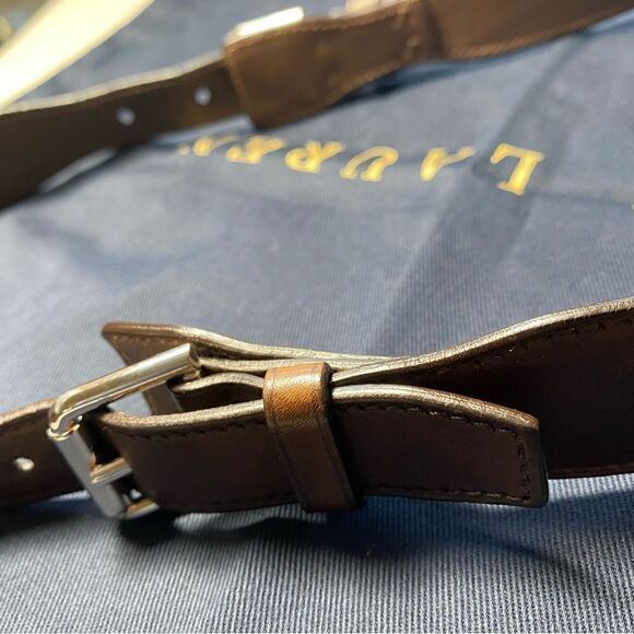 Ralph Lauren Collection Brown Italian Calf & Silver Accent Micro Shoulder Bag - Picture 10 of 16